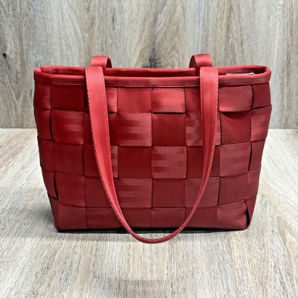 HARVEYS "The Original" Red SEATBELT BAG Shoulder Tote Zip Purse Crimson USA - Picture 6 of 16